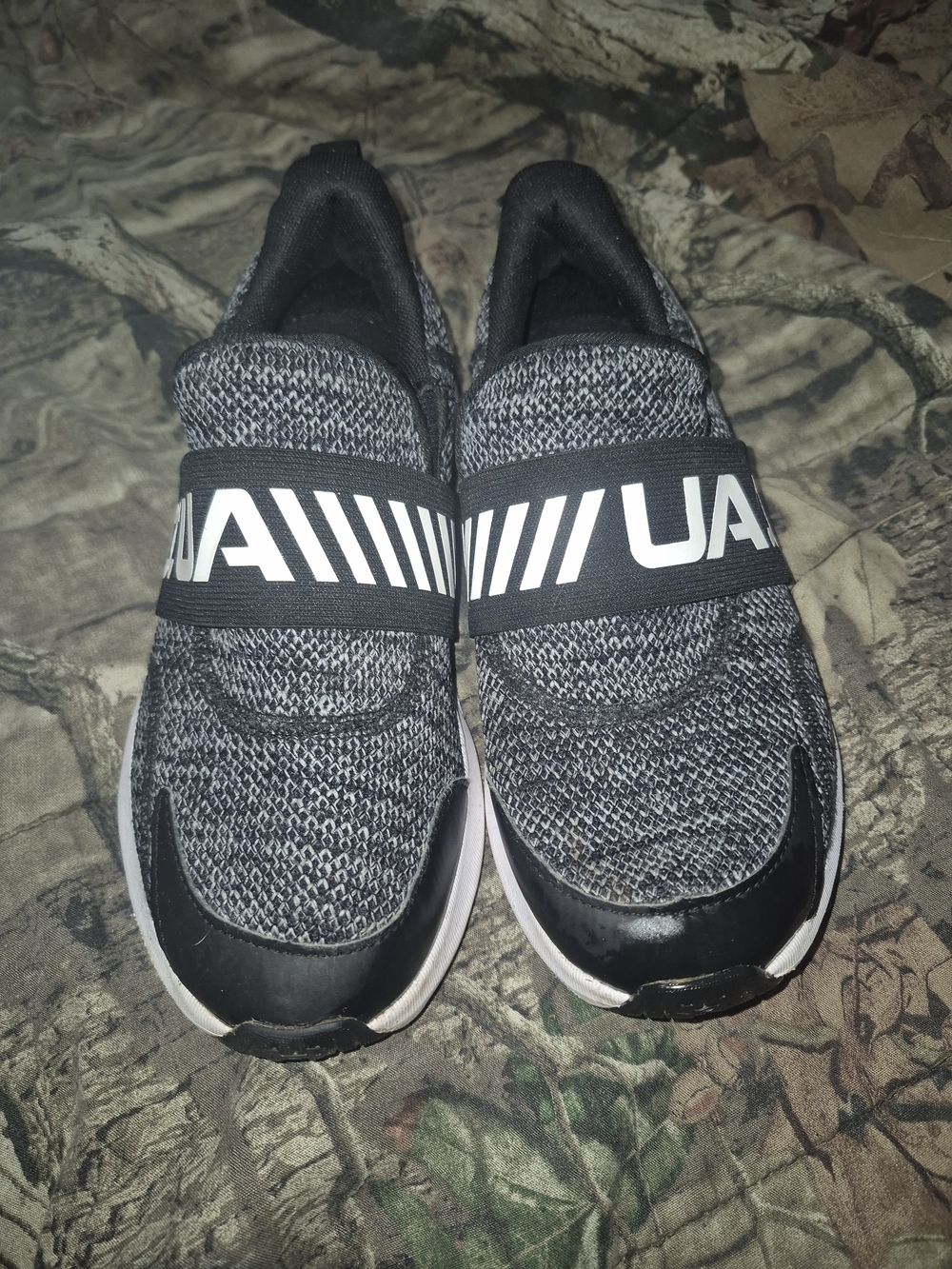Under Armour Kids Black and Grey Slip-On Athletic Sneakers